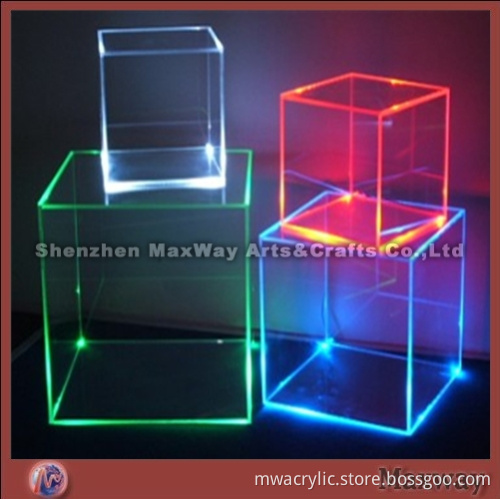 Transparent Square Hot Selling Skillful Acrylic/Perspex Display Box/Case with Led Light inside